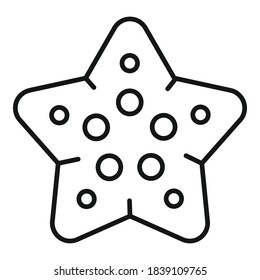 Sea star icon. Outline sea star vector icon for web design isolated on white background
