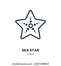 sea star icon from summer collection. Thin linear sea star, sea, beach outline icon isolated on white background. Line vector sea star sign, symbol for web and mobile