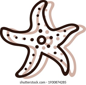 Sea star, illustration, vector on white background.