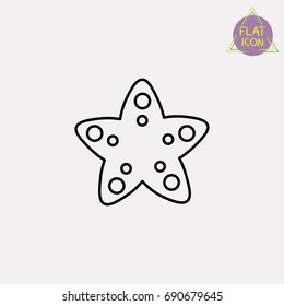 sea star line icon