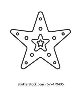 Sea star linear icon. Thin line illustration. Contour symbol. Vector isolated outline drawing