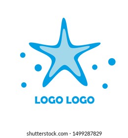 Sea star logo template vector. Object for your logo design. Flat illustration on white background.