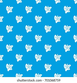 Sea star pattern repeat seamless in blue color for any design. Vector geometric illustration