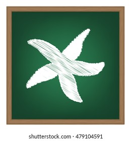 Sea star sign. Flat style black icon on white.