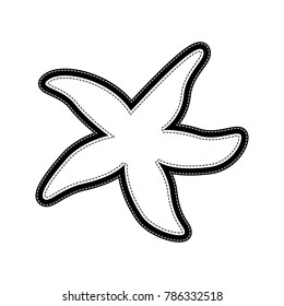 Sea star sign. Vector. Flat style black icon on white.