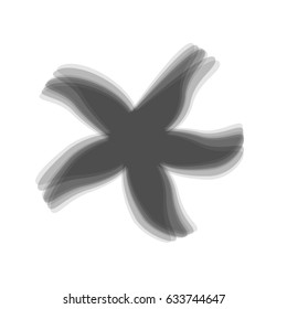 Sea star sign. Vector. Gray icon shaked at white background.
