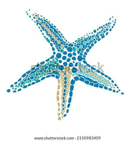 Sea star vector graphic blue colours