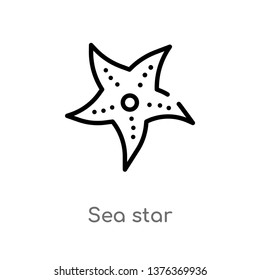 sea star vector line icon. Simple element illustration. sea star outline icon from summer concept. Can be used for web and mobile