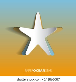 Sea Starfish from paper - vector card