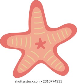 Sea Starfish Vacations Tropical Image Travel Flat Element 