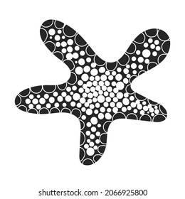 Sea starfish vector black icon. Vector illustration star sea on white background. Isolated black illustration icon of sea starfish .