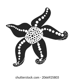 Sea starfish vector black icon. Vector illustration star sea on white background. Isolated black illustration icon of sea starfish .