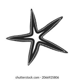 Sea starfish vector black icon. Vector illustration star sea on white background. Isolated black illustration icon of sea starfish .