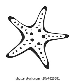 Sea starfish vector black icon. Vector illustration star sea on white background. Isolated black illustration icon of sea starfish .