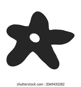 Sea starfish vector black icon. Vector illustration star sea on white background. Isolated black illustration icon of sea starfish .