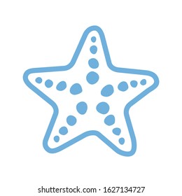 Sea starfish vector single icon, separate isolated illustration. Ocean and sea wild life. Underwater mollusk animal