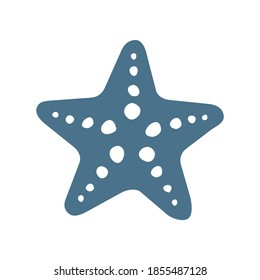 Icono único vectorial del pez estrella del mar, ilustración aislada separada. Vida silvestre marina y oceánica. Molusco submarino