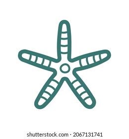 Sea starfish vector single icon, separate isolated illustration. Ocean and sea wild life. Underwater mollusk animal