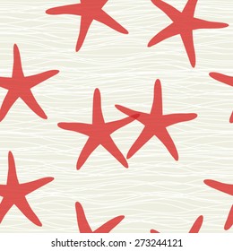 Sea stars background. Seamless pattern.