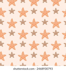Sea Stars Seamless Vector Pattern Design