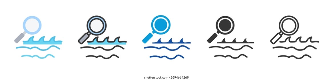 sea state icon set multi style various collection