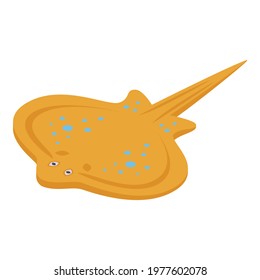 Sea stingray icon. Isometric of Sea stingray vector icon for web design isolated on white background