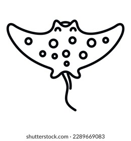 Sea stingray icon outline vector. Animal marine. Cute wing