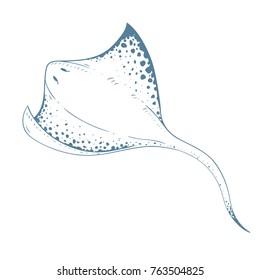 Sea stingray. Vector illustration.