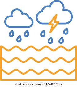 Icono vectorial de la tormenta marina. Se puede usar para imprimir, móviles y aplicaciones web.