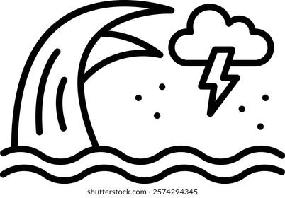 Sea Storm vector icon. Can be used for printing, mobile and web applications.