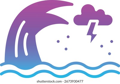 Icono de Vector de tormenta marina. Se puede utilizar para aplicaciones de impresión, móviles y de Web.