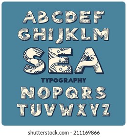 Sea Style Hand Drawn Font