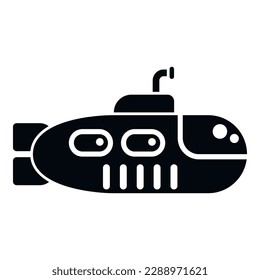 Sea submarine icon simple vector. Underwater ship. Deep military