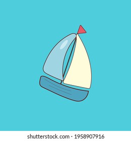 sea summer boat travel ship vector