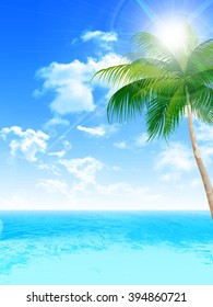 Sea summer landscape background