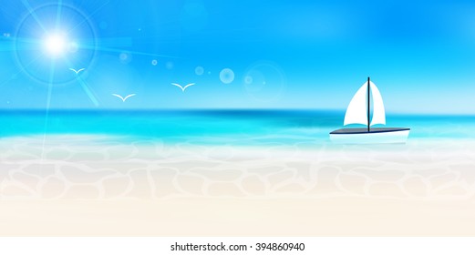 Sea summer landscape background