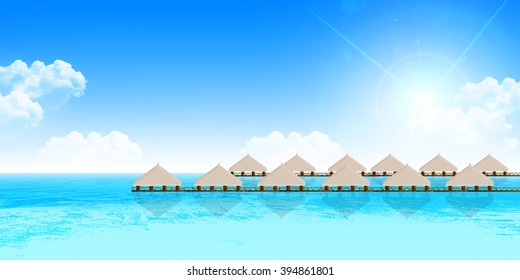 Sea summer landscape background