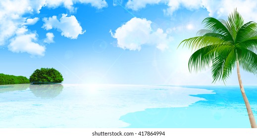 Sea summer landscape background