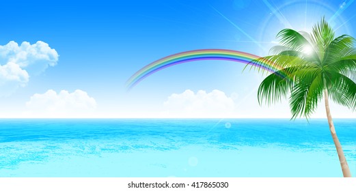 Sea summer landscape background