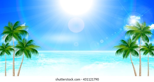 Sea summer landscape background