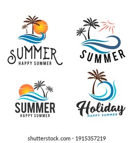 sea and summer logo, icon and illustration