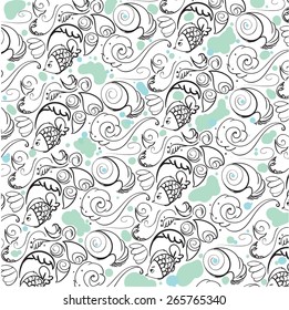 Sea and sun. Abstract Background, vector pattern.