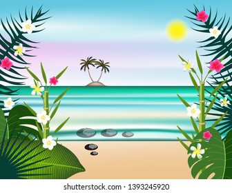 Sea sun beach background decor