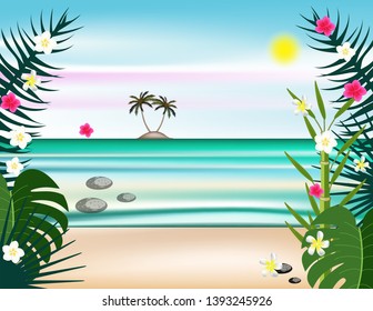 Sea sun beach background decor