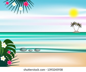 Sea sun beach background decor