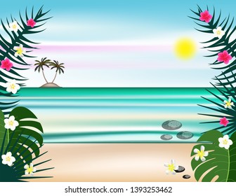 Sea sun beach background decor