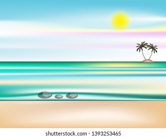 Sea sun beach background decor