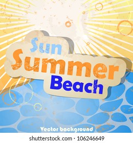 Sea, sun and beach. Vector illustration. Eps 10.