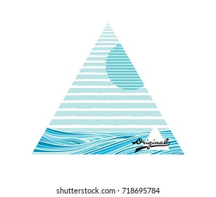sea and sun design in triangie