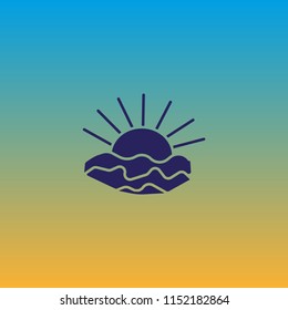sea, sun, icon